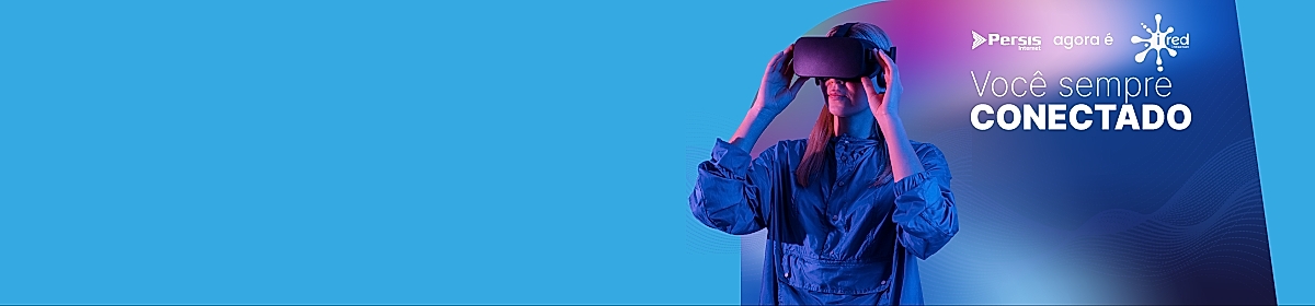 Imagem promocional da Persis com destaque para internet fibra óptica